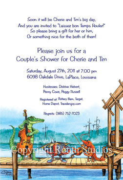 Louisiana Invitations - Pier Party Invitations Cajun Zydeco Musicians